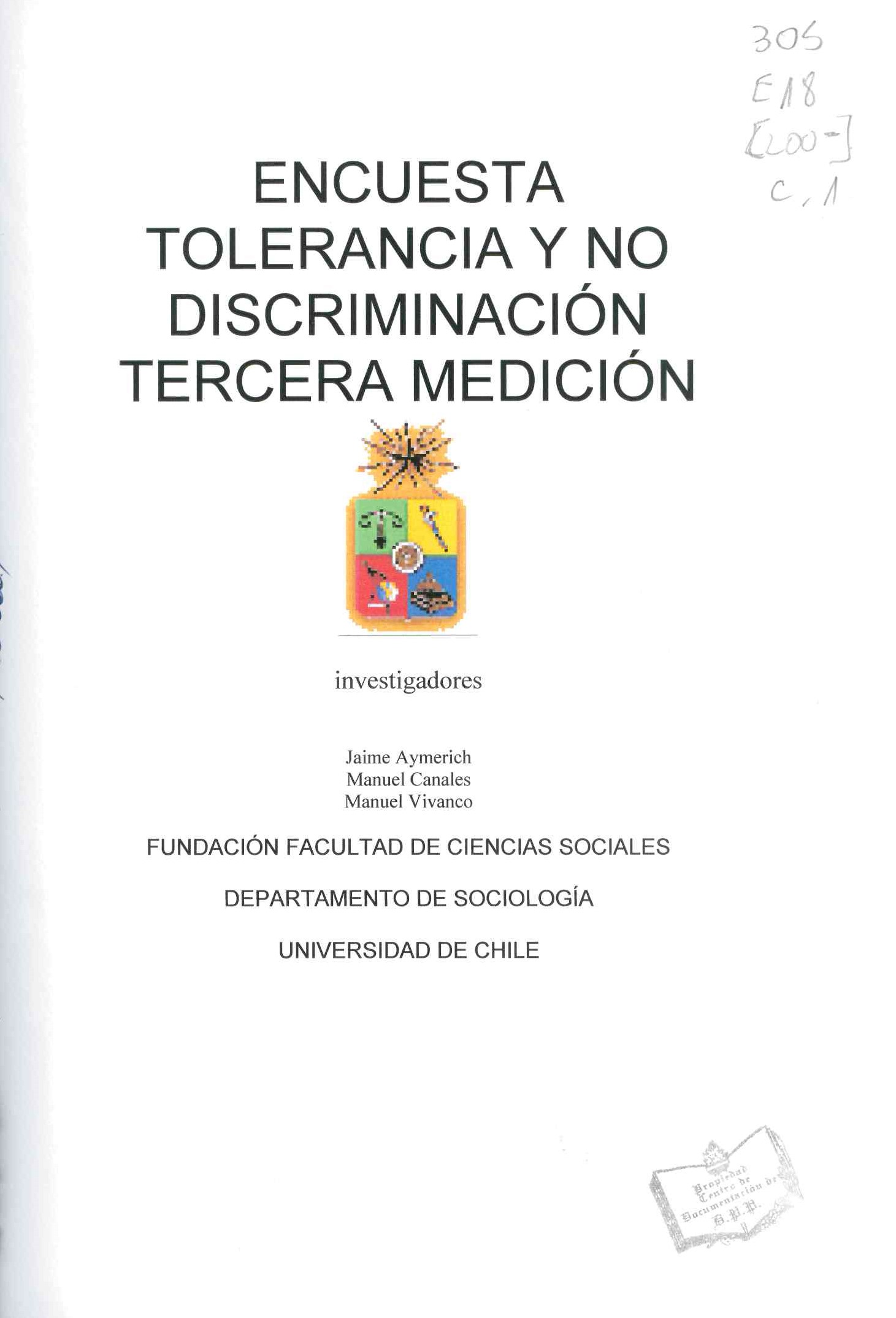 Encuesta tolerancia y no discriminación tercera mediación