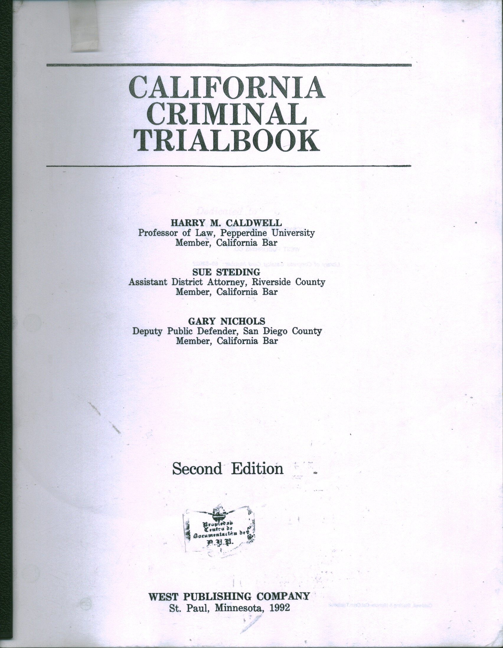 California criminal trialbook