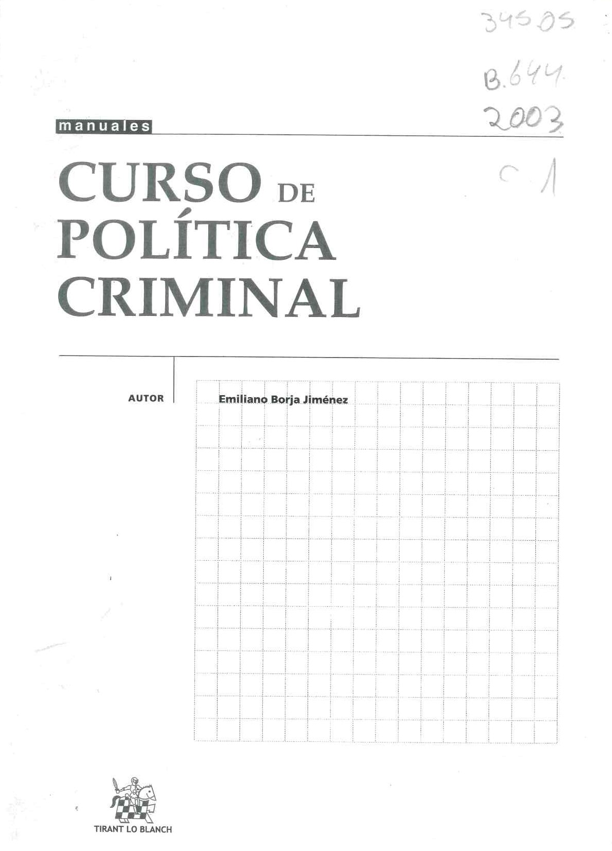 Curso de política criminal
