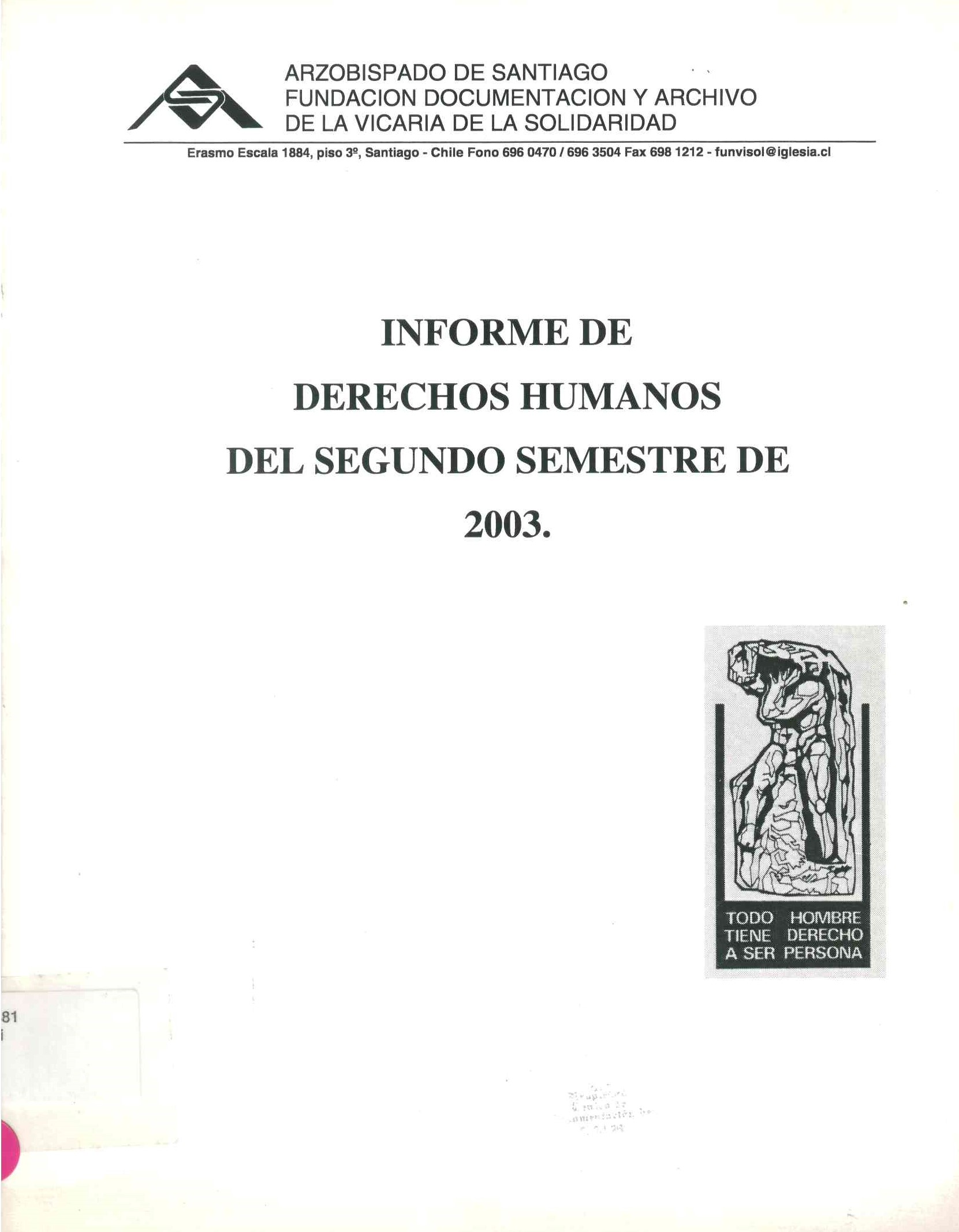 Informe de derechos humanos del segundo semestre 2003