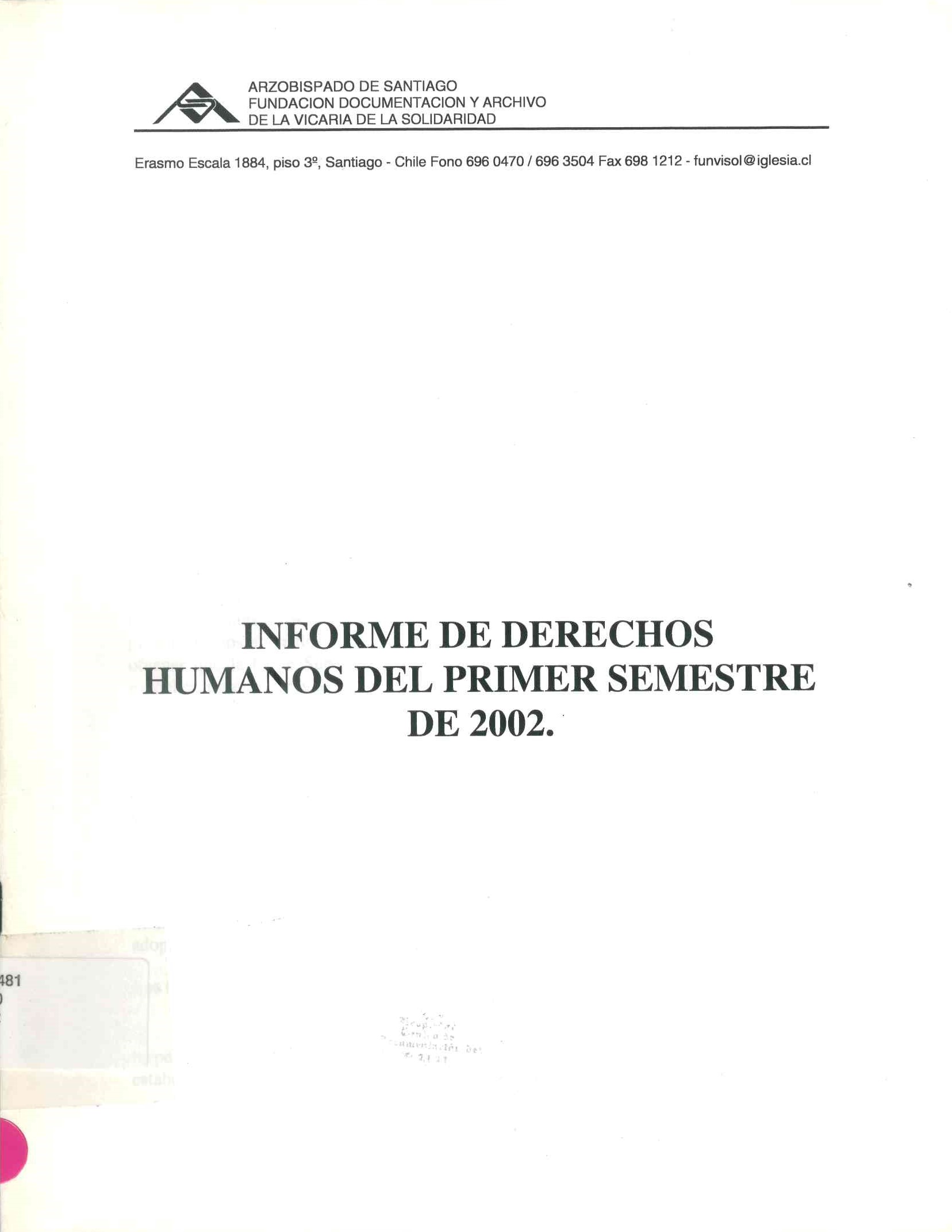 Informe de derechos humanos del primer semestre 2002