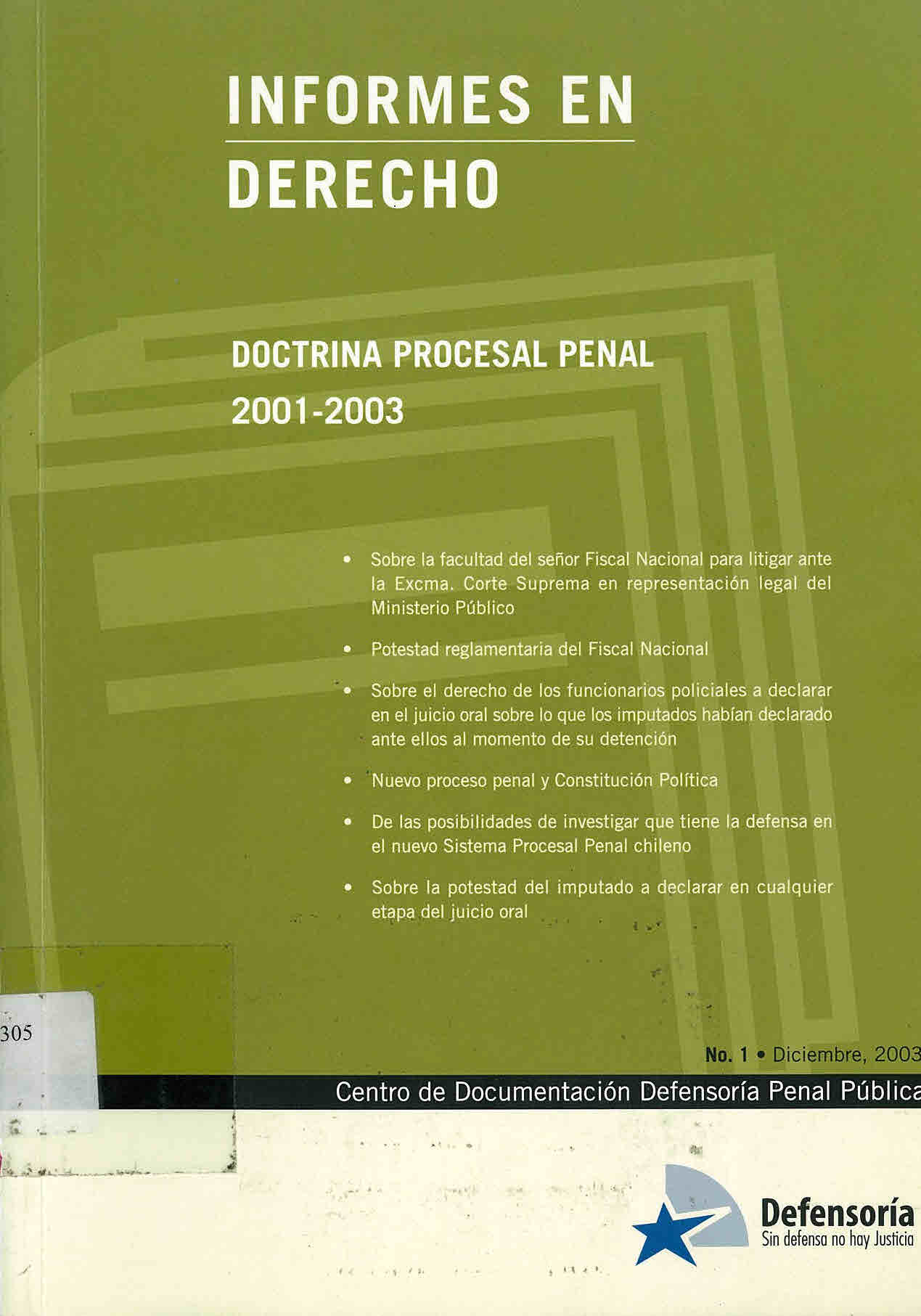 Doctrina procesal penal 2001-2003