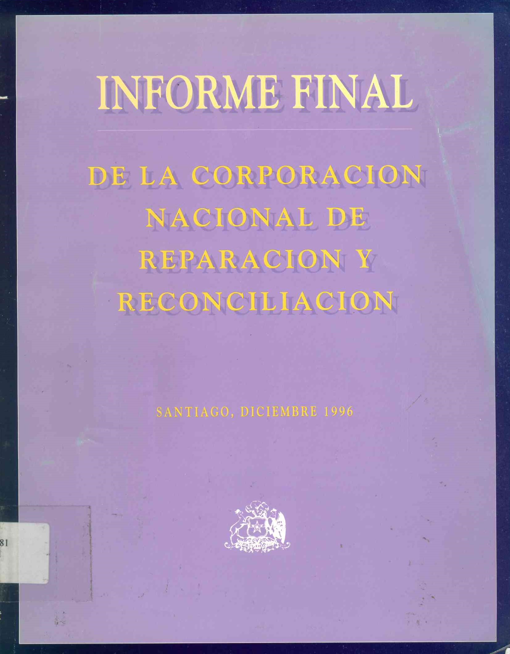 Informe Final de la corporación Nacional de Reparación y Reconciliación