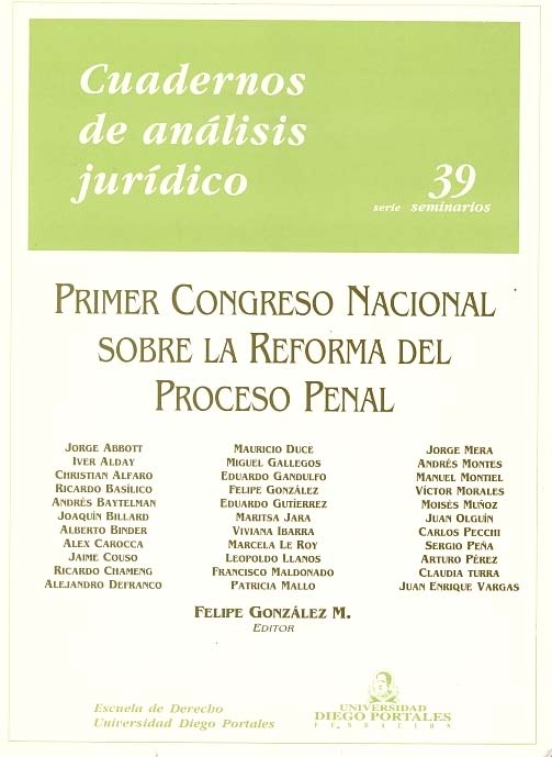Primer congreso nacional sobre la reforma del proceso penal