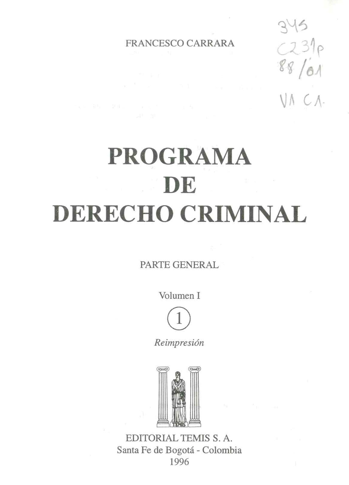 Programa de derecho criminal