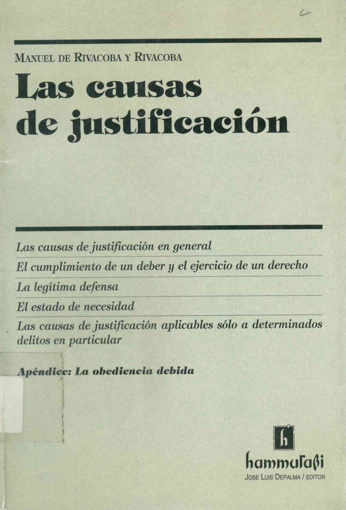 Las causas de justificación : estudio jurisprudencial