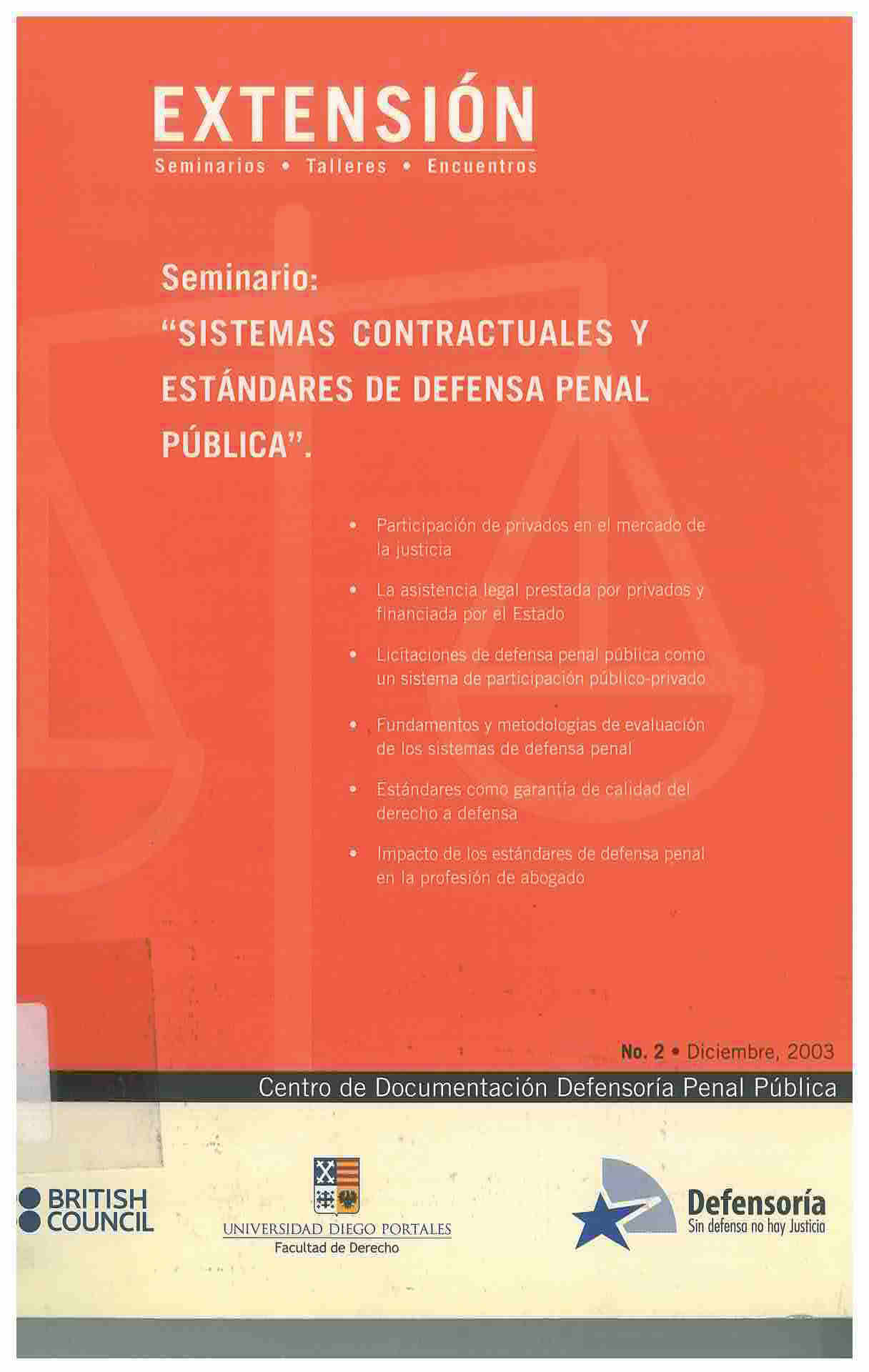 Seminario sistemas contractuales y estándares de defensa penal pública