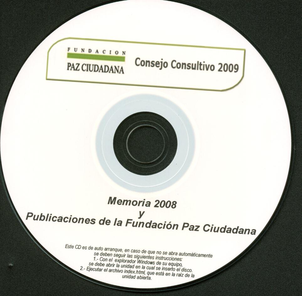 Memoria 2008 y publicaciones de la fundación Paz Ciudadana